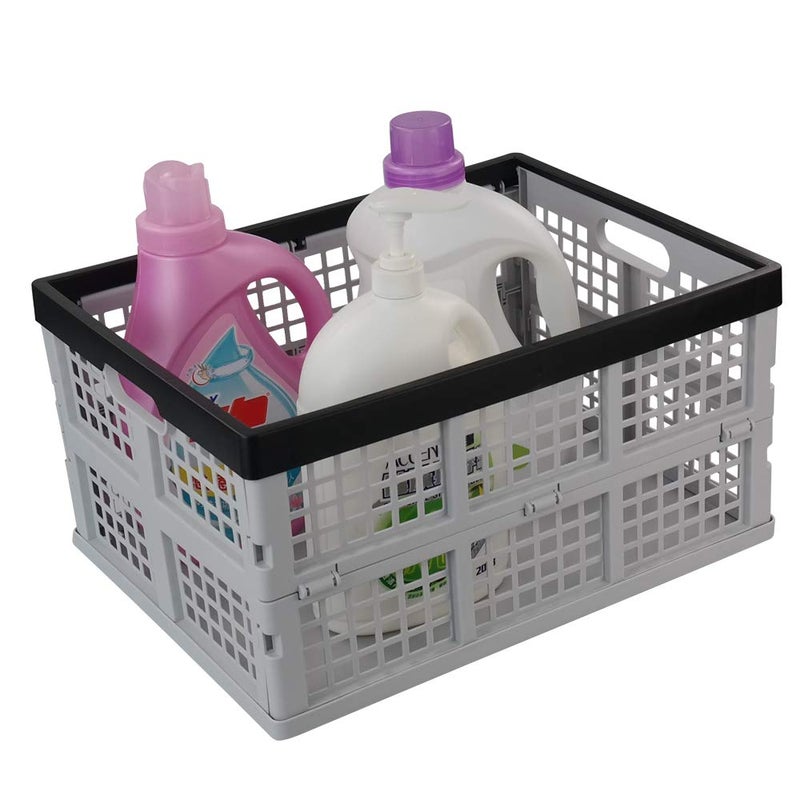 Jekiyo 34-Liter Folding Crates Storage, Collapsible Container Plastic, Set of 1 - Image 1